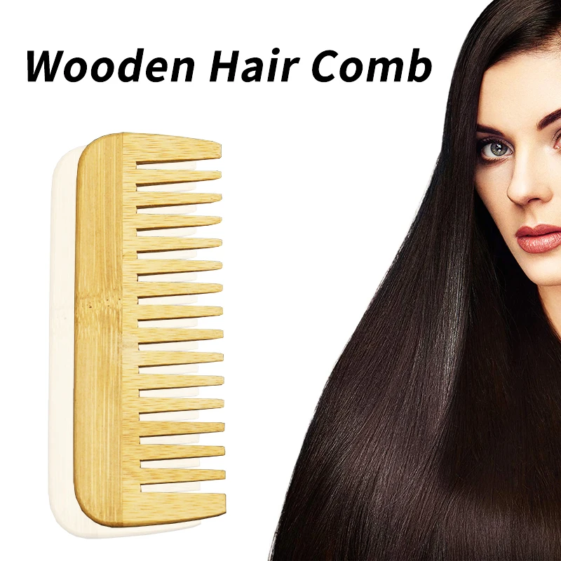 

Custom Logo High Quality Reusable Bamboo Hair Comb Wide Tooth Wholesale