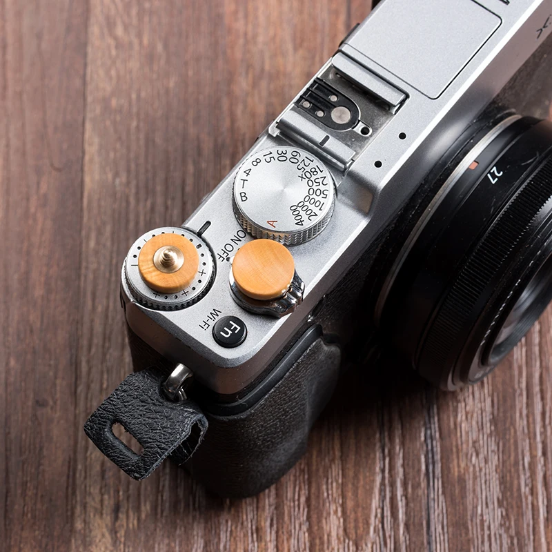 Original Handmade Boxwood Wooden Concave Surface Camera Shutter Release Button Fujifilm X100V XT4 X100F XT30 20 XPRO2 XE3