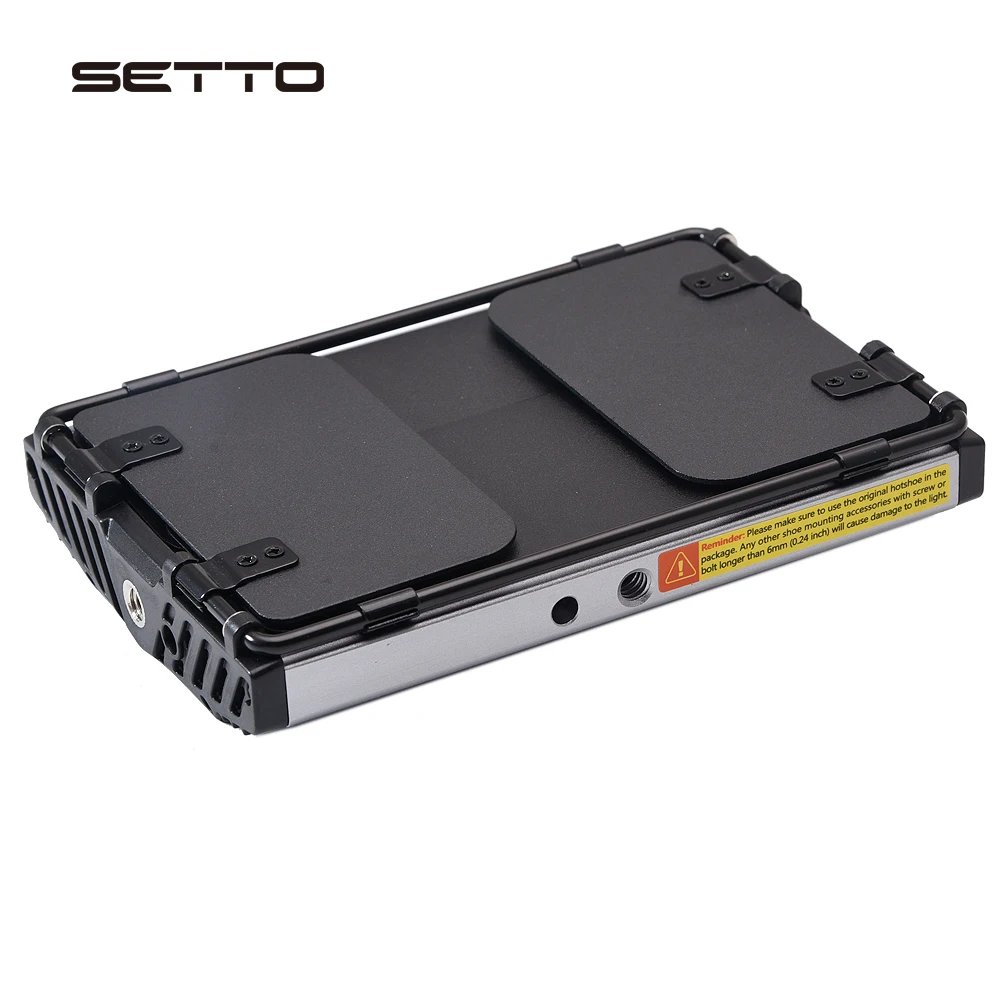  SETTO Ultra Thin Light Weight Bi-color 3200K-5600K LED Video Camera Light with Barndoors for Vlog C - 33032596082
