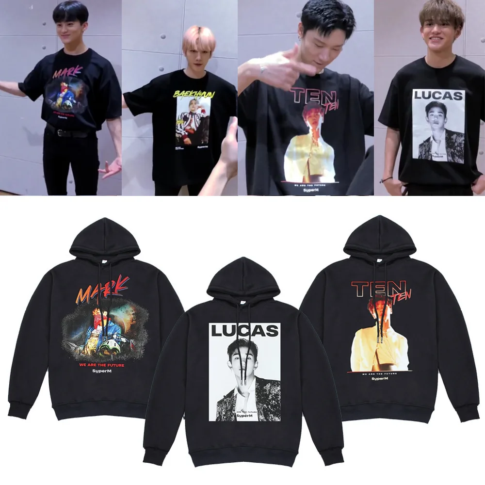  super m Kpop SuperM Hoodies Sweatshirt Jacket Casual Oversized Hoodie Plus Size 4XL Ten Mark Kai Me