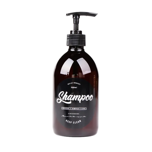 shampoo 500 мл коричневая бутылка шампуня для ванны шикарная бутылка лосьона для мытья тела скандинавский Кондиционер для волос Жидкая пластиковая бутылка для хранения - Цвет: shampoo