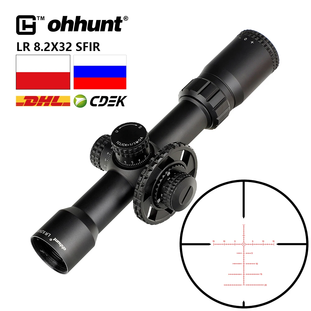 Тактический Оптический прицел ohhunt LR 8.2X32 SFIR Hunitng оптический с гравировкой сетка
