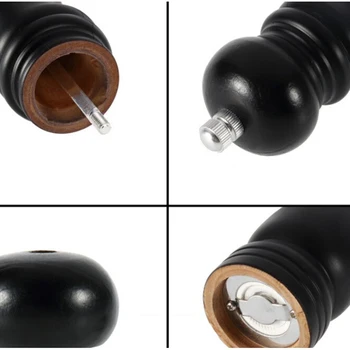 

Black Wooden Wood Pepper Salt Mill Shaker Pepper Grinder Gadget Cooking Meat Restaurants for Family Kitchen Dining Room Use
