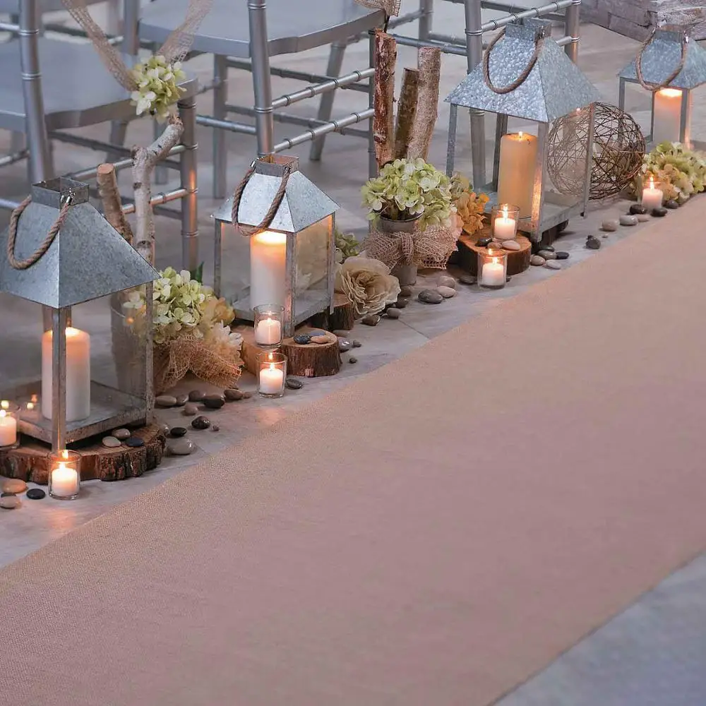  Simple aisle runner burlap material for wedding decorations new wedding decor idea plain style 10m 