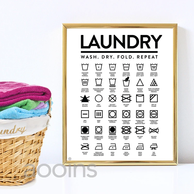 Laundry Room Wall Decor Laundry Room Signs Canvas Prints and Poster Icons Art Painting Picture Modern Wall Decoration
