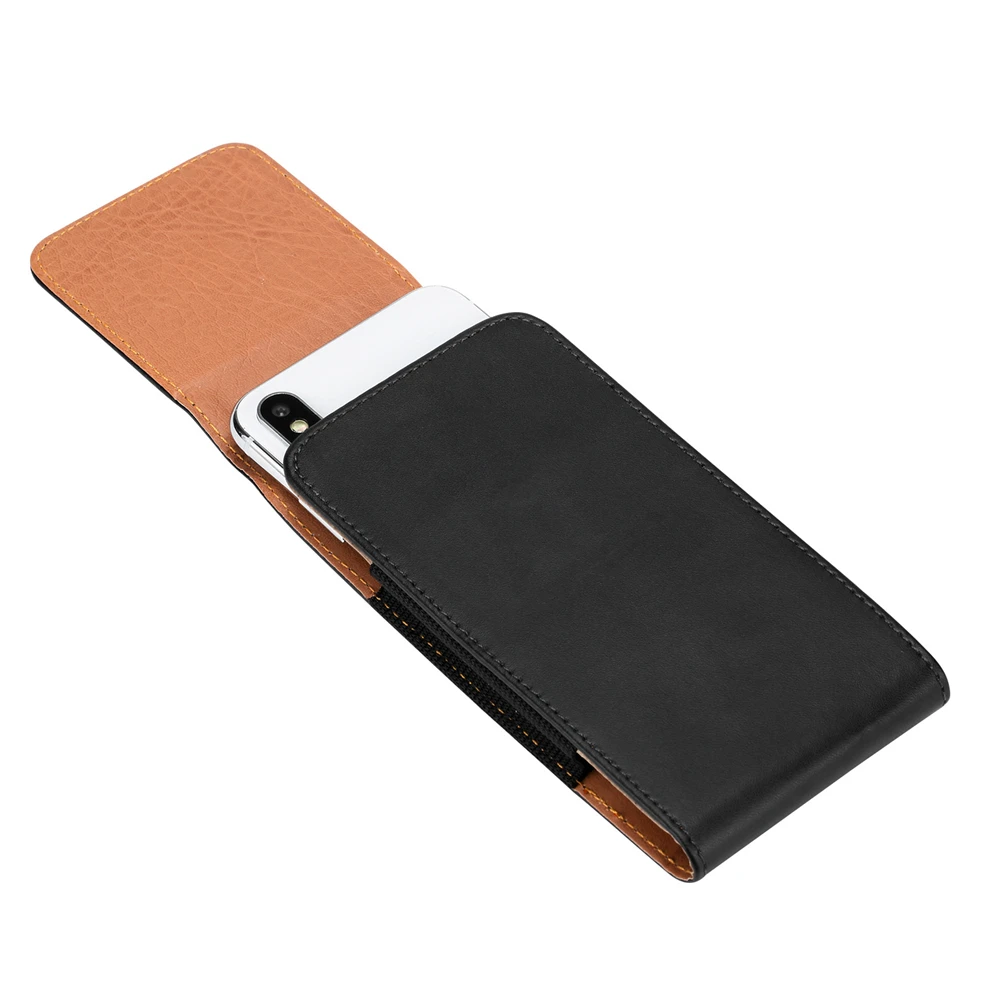 xiaomi leather case chain Waist-mounted leather Phone Pouch For Redmi K20Pro 4 5 6 7 8 Y3 S2 Series Case Belt Clip Holster Leather Cover Bags xiaomi leather case card