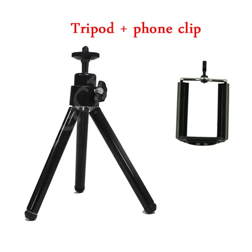 Black clip FGCLSY гибкий мини-штатив может растягиваться Алюминиевый Карманный монопод мини-штатив для камеры держатель для телефона Подставка для iPhone - Цвет: Black clip