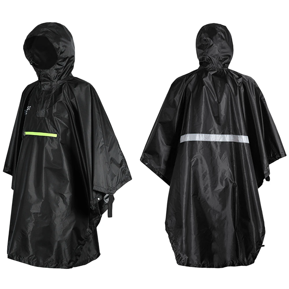 Chubasquero impermeable para hombre mujer, capa de lluvia, capucha Poncho impermeable con tira reflectante|Chaquetas de senderismo| - AliExpress