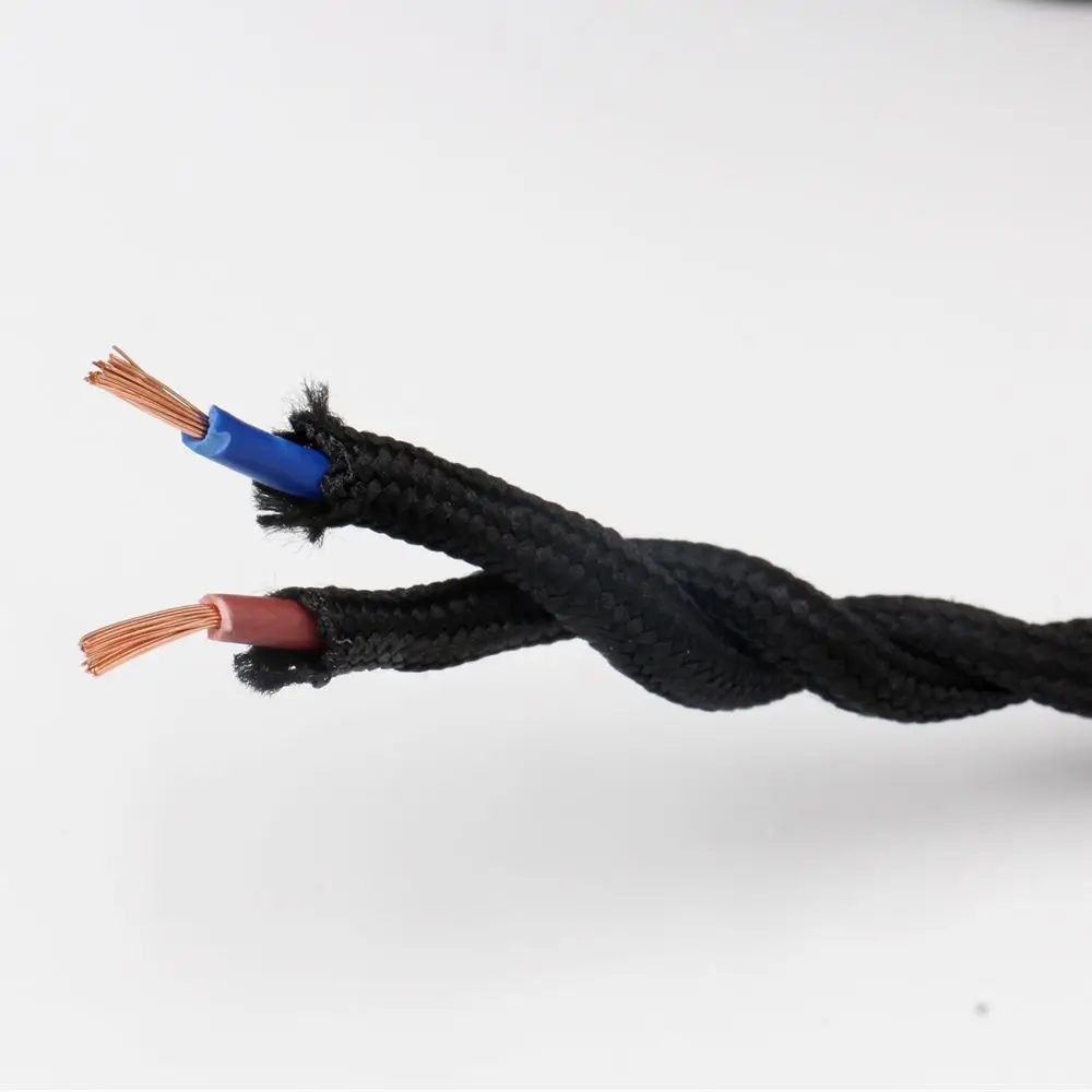 vintage trancado cabo eletrico tecido pano coberto 01