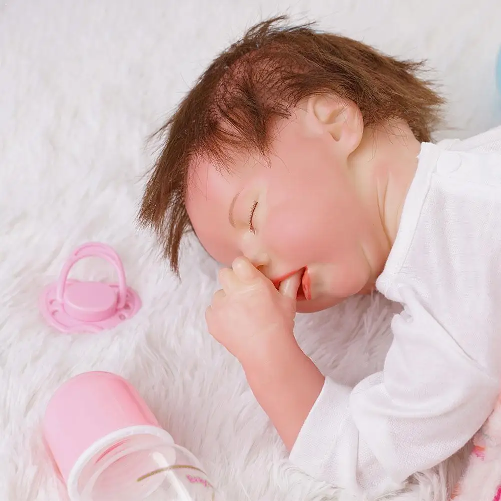 

17Inch Reborn Baby Toddler Girl Very Soft Full Body Doll Toy For Gift Baby Lifelike Real Body Todder Silicone Touch Bath Cl K7P6