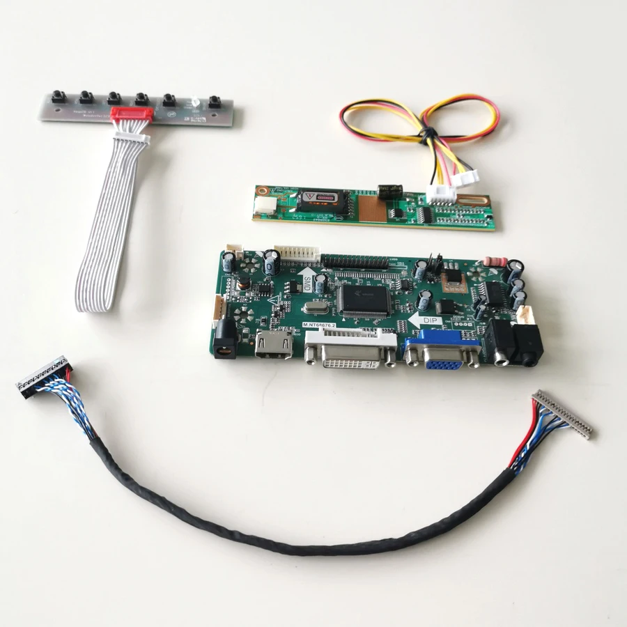 Для LP141X2-B LP141X3 VGA, HDMI, DVI ЖК-дисплей панель контрольно-измерительного устройства "M". NT68676 экран drive плата контроллера 14," 1024*768 LVDS 20-контактный разъем с холодным катодом(CCFL комплект