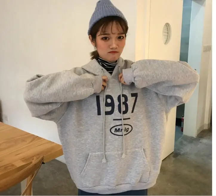 Sudaderas mujer осенние модные толстовки с капюшоном для женщин Корейский Ulzzang Harajuku флисовая свободная толстовка с капюшоном
