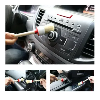 

Set Car Cleaning Brush Accessories Interior 12Pcs Boar Hair Towel Sponge