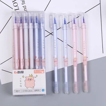 

3/6Pcs/lot Cute Pink Gel Pen 0.38mm Blue ink Magic Erasable Pen for School Office Writing Supplies Exam Spare KawaiI Stationery