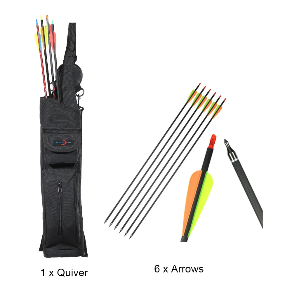 Archery Back Arrow Quiver Holder Outdoor Hunting Target Shoulder Bag Pouch Pack