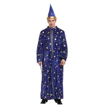 Umorden Purim, карнавальные, вечерние, на Хэллоуин, маг, костюмы для взрослых, для мужчин, волшебное платье, Маскарадные костюмы, наряд для косплея, синяя звезда