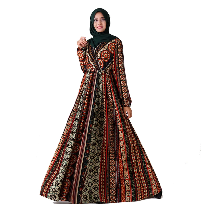 Abaya Дубай Кафтан Макси арабский мусульманское платье для женщин хиджаб
