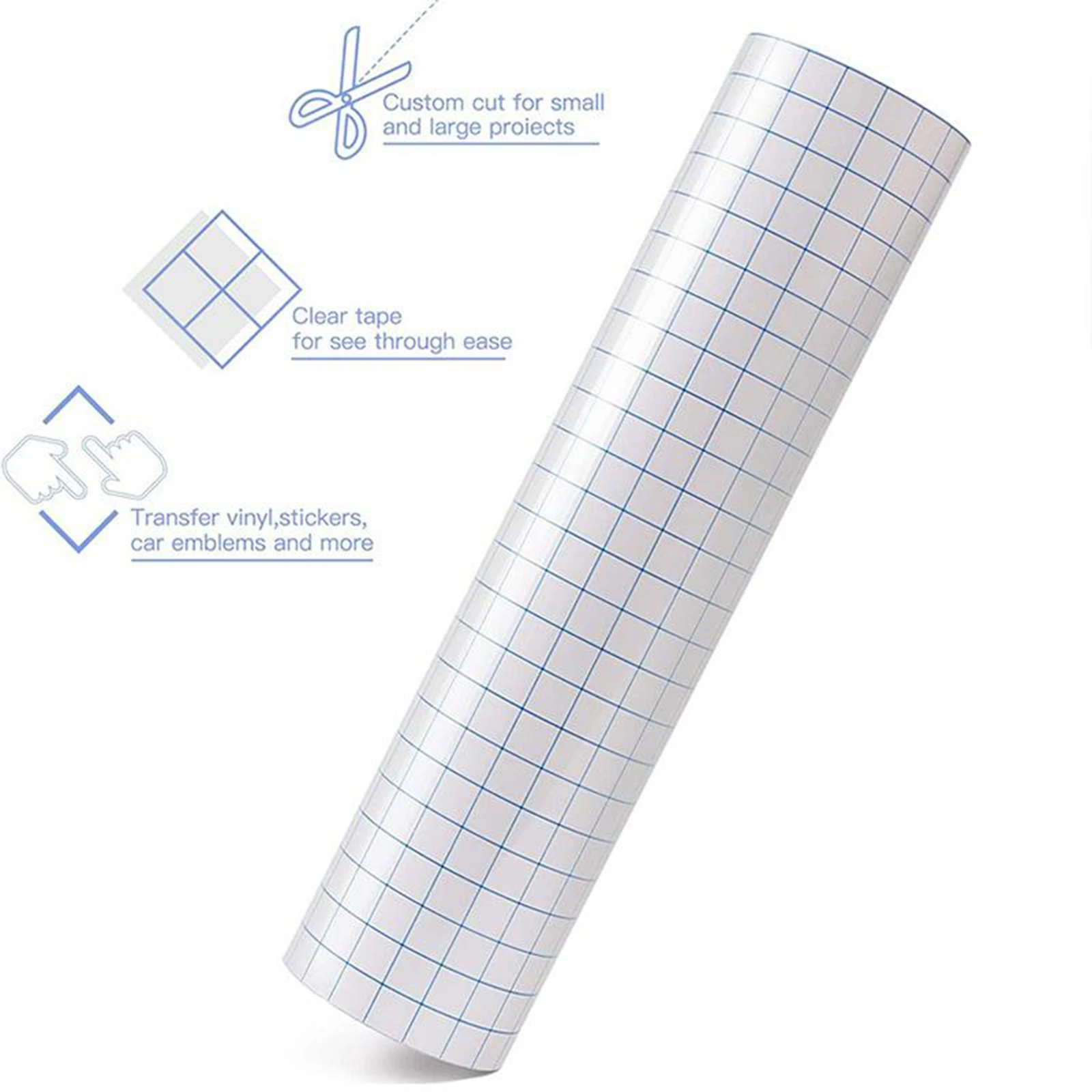 12'x3.28 Feet Roll Clear Transfer Tape with Grid for Adhesive Vinyl Transfer Tape Application Paper Transfer Tape Rolls 12'x3.28 Feet Roll Clear Transfer Tape with Grid for Adhesive Vinyl Transfer Tape Application Paper Transfer Tape Rolls