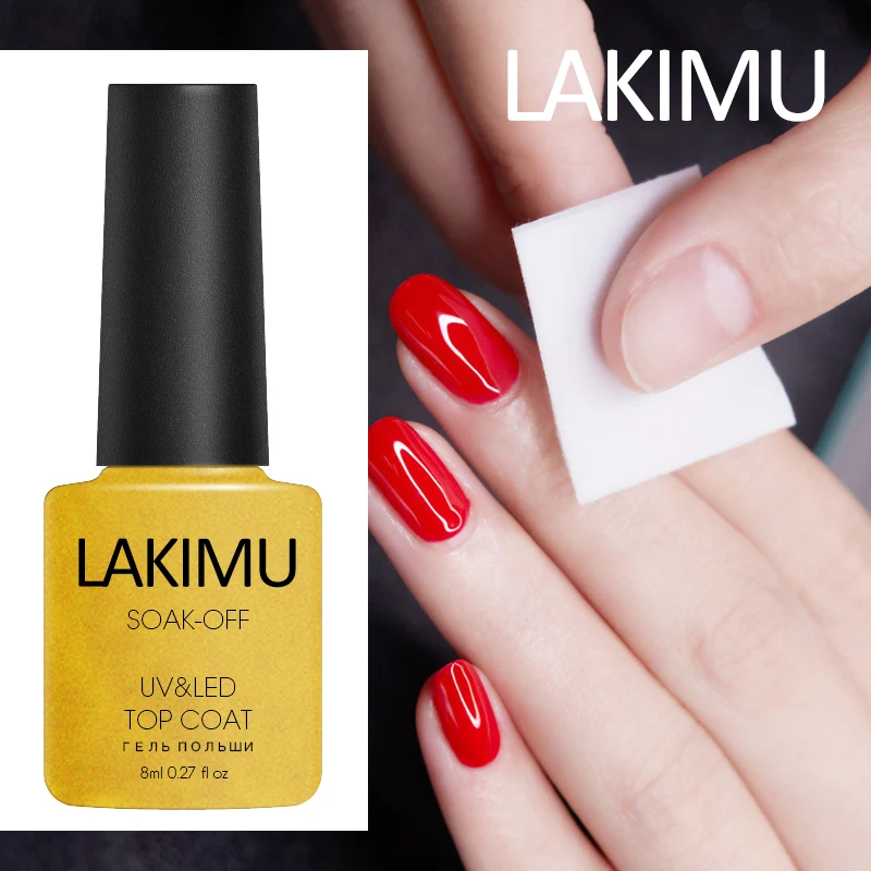 Lakimu Гель лак Базовое покрытие и верхнее Прозрачный для ногтей отмачиваемый