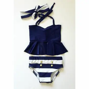 

Baby Store Summer Kids Girls Stripe Bikini Suit Costume Swimmable Outfits Swimsuit Bathing 3-7Y