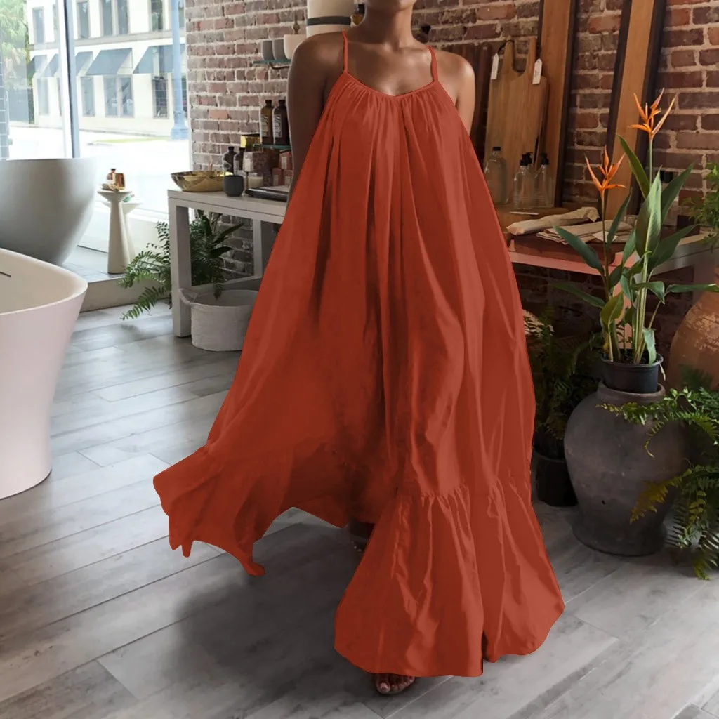 loose backless maxi dress 