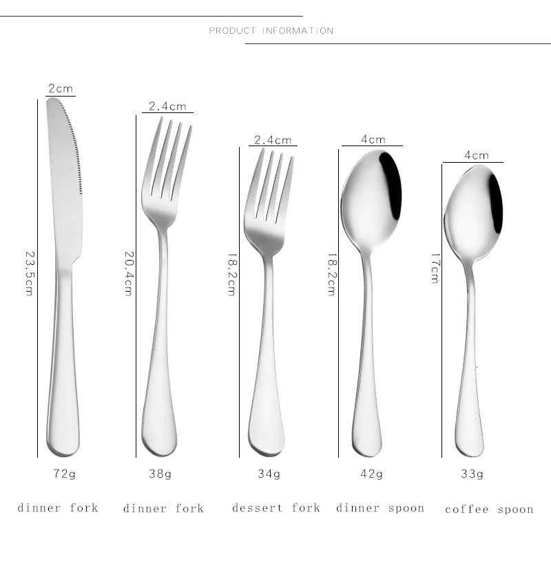 Spklifey Dinnerware 5 Pecs/set Cutlery Set Fork Spoon Stainless Steel Spoon Cutlery Fork Stainless Steel Dinnerware Set