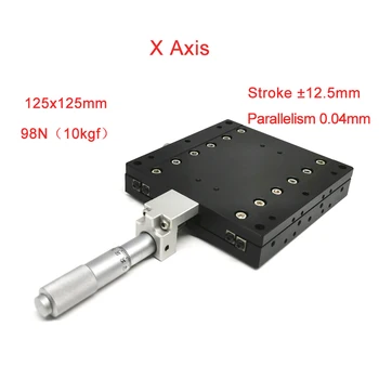 

X Axis 125x125mm Precision Manual Linear Stages Cnc Guide Rail Sliding Table PLX125-L/C/R Linear Rail