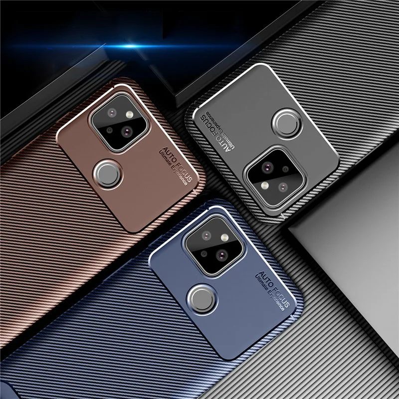 Крутой чехол из углеродного волокна для Google Pixel 5 Тонкий деловой 4A 3A 5XL