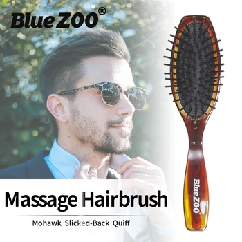 

Blue ZOO Massage Comb Anti-Static Hairbrush Men Women Hair Styling Comb Amber Air Cushion Hair Brush Hairdressing Salon Tool
