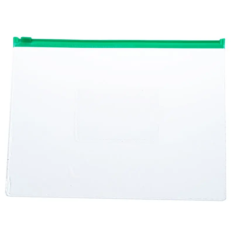 

20 Pcs Green Clear Size A5 Paper Slider Ziplock Closure Folders Files Bags