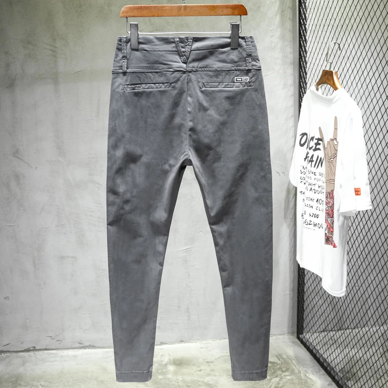 New autumn 3 color comfortable cotton fashion design slim tailoring men's harem pants Mens Cotton casual office trousers