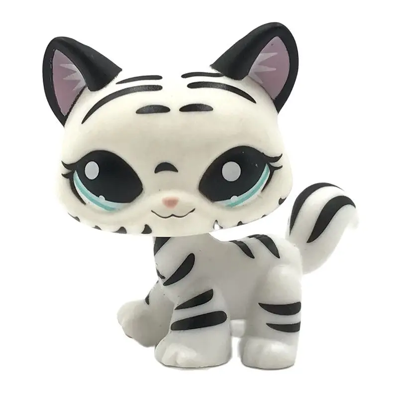 Редкие pet shop lps игрушечные лошадки cat #1498 мини короткие волосы стоя черный и белый