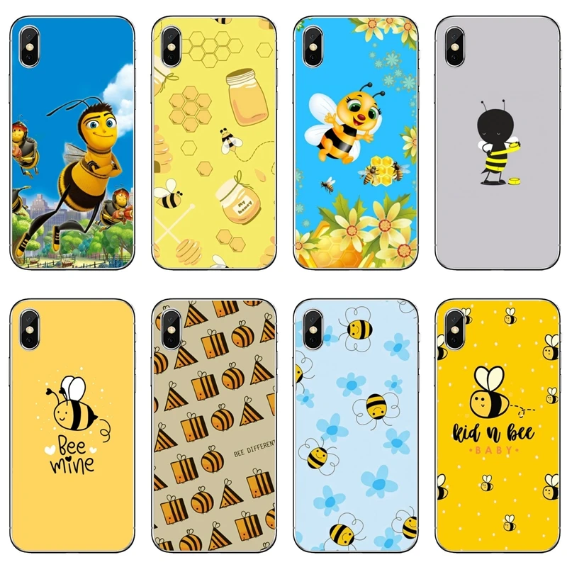 Cartoon Little Yellow Bee Accessories Phone Case For Samsung Galaxy Note 20 10 9 8 S20 Ultra S10E S10 Lite S9 S8 Plus S7 S6 Edge | Мобильные