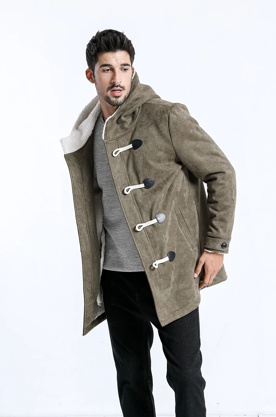 Мужская куртка из искусственной замши SIMWOOD, повседневная теплая длинная куртка, брендовая уличная одежда, модель 180527 на зиму