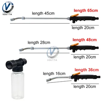 

High Pressure Power Water Gun Washer Wand Detachable Nozzle Spray Gun+Foam Bottle Sprinkler Car Wash Garden Cleaning Tool