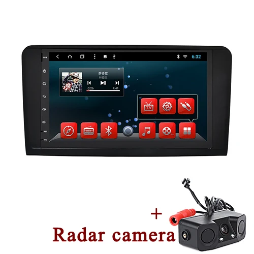 2 Din 2 ГБ 32 ГБ радио Bluetooth автомобильный для Mercedes Benz ML/GL 9,0 дюймов Android 8,1 1080*600 дисплей радио - Цвет: with Radar camera