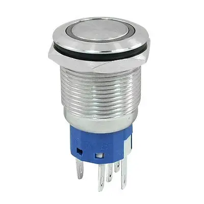 

5A 250VAC Blue Indicator 24V NO+NC SPDT 5Pin Latching Starting Switch