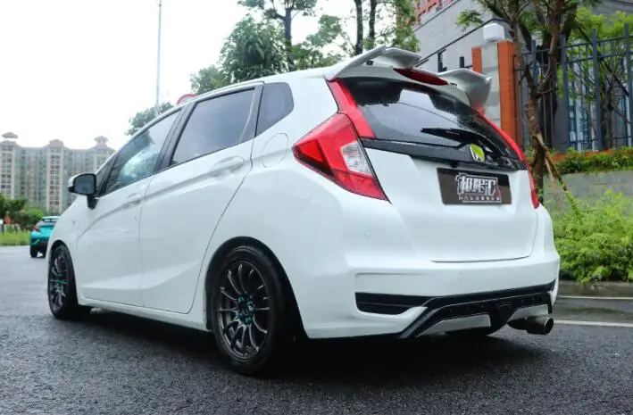 Для Honda Fit Jazz ABS пластиковый Неокрашенный Грунтовка Цвет сзади крыша багажника крыло для губ спойлер для автомобиля