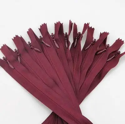 Jujube red 10 шт./пакет 65 см 70 см/80 см/100 см 150 см 200CMLong невидимых застежек-молний DIY нейлон катушки молнии для шитья одежды аксессуар - Цвет: Jujube red