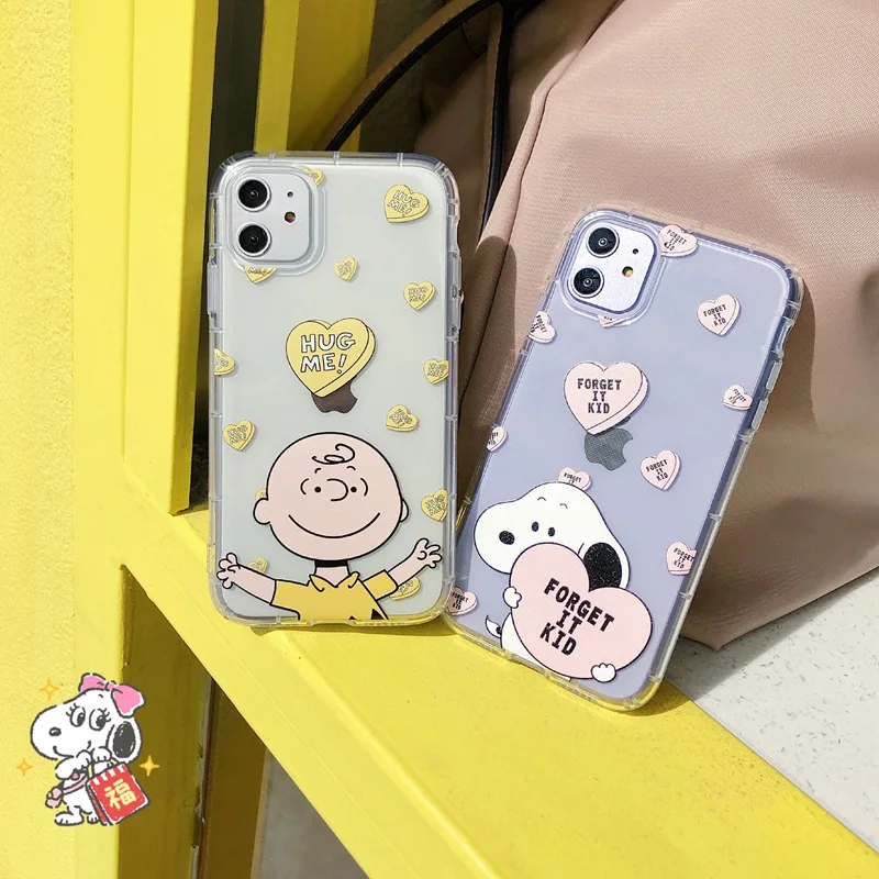Japan cartoon Charlie Brown Dog phone case For iphone 7 8 Plus transparent soft TPU cover 11 11pro Max X XR XS MAX |
