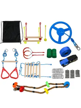 

Children Obstacle Course Kit Slackline Monkey Bars Climbing Rope Hanging Obstacle Training Equipment Use-friedly Design