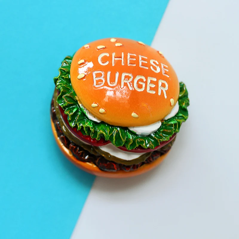 Magnetic Fridge Stickers Hot dog French stick food fridge magnets refrigerator paste egg bread hamburger corn lobster refrigerator paste home decoration