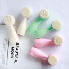 1 шт. прочная идеально подходящая щётка для очищения лица портативная двухсторонняя силиконовая щётка для очищения лица щетка для чистки лица