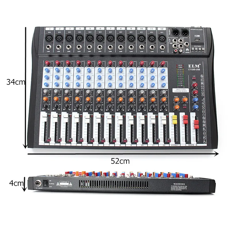 US $173.72 12 Channel Bluetooth Digital Microphone Sound Mixer Console MP3 USB Input 48V Phantom Power Karaoke Audio Mixer Amplifier