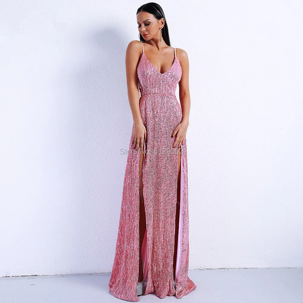 

V Neck Prom Dresses Long Sexy Backless A Line High Split Formal Evening Gown Women red prom dress