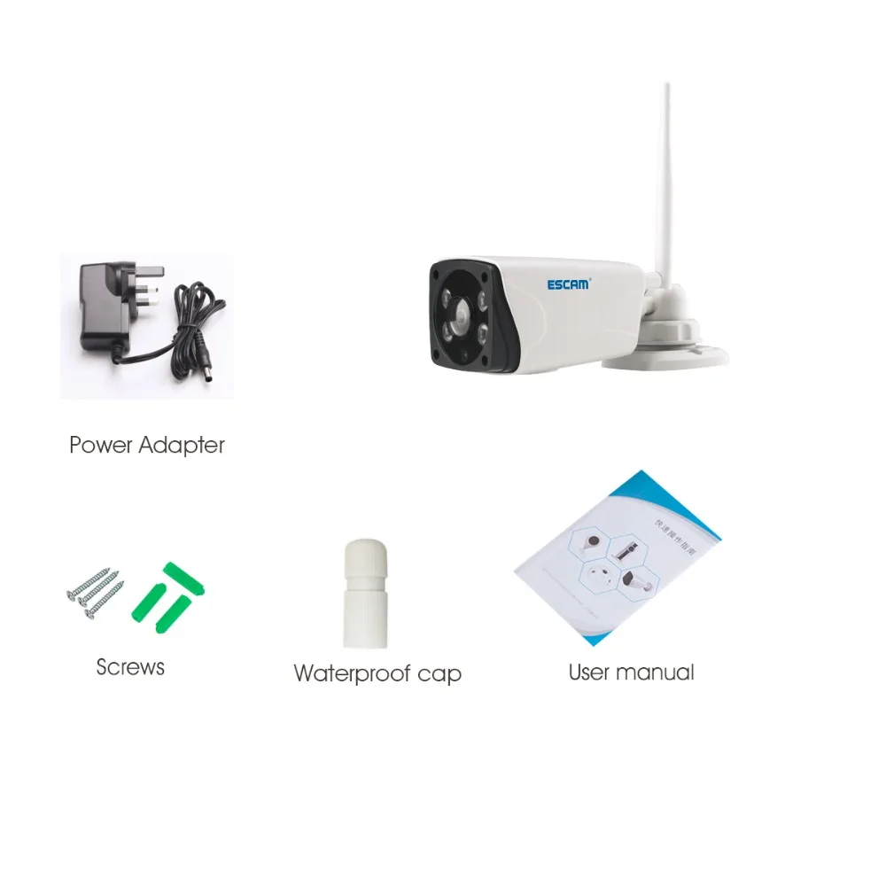 Escam Moon QP02 2MP HD 1080P WI FI сигнализации Камера открытый пуля ИК фильтр 180 градусов ip