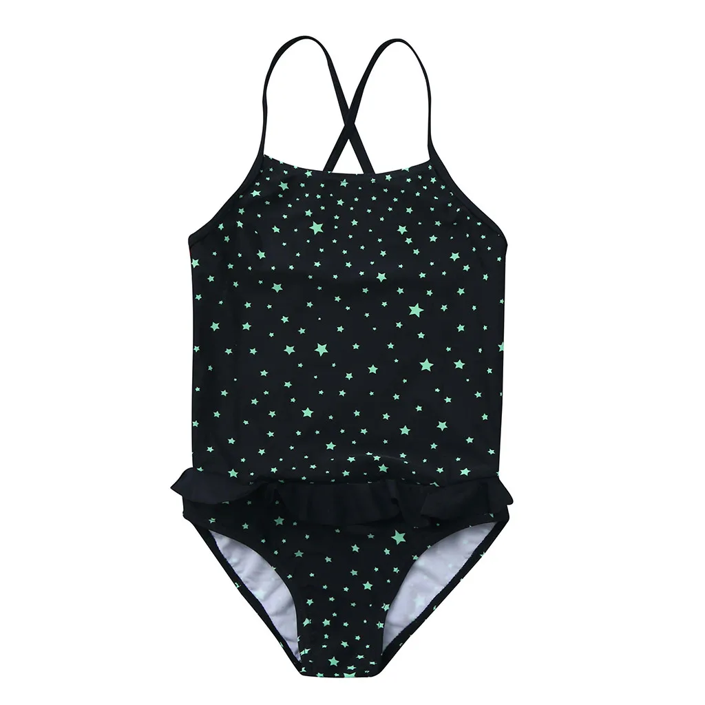 

Kids Girls Ruffles Star Print Summer Swimwear Swimsuit Vest Romper Jumpsuits