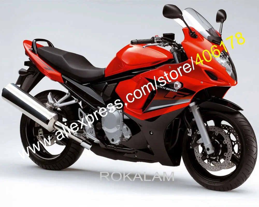Красно-черный обтекатель 2008-2013 GSX 650F GSX650 F для Suzuki GSX650F 08 09 10 11 12 13 корпуса из АБС |