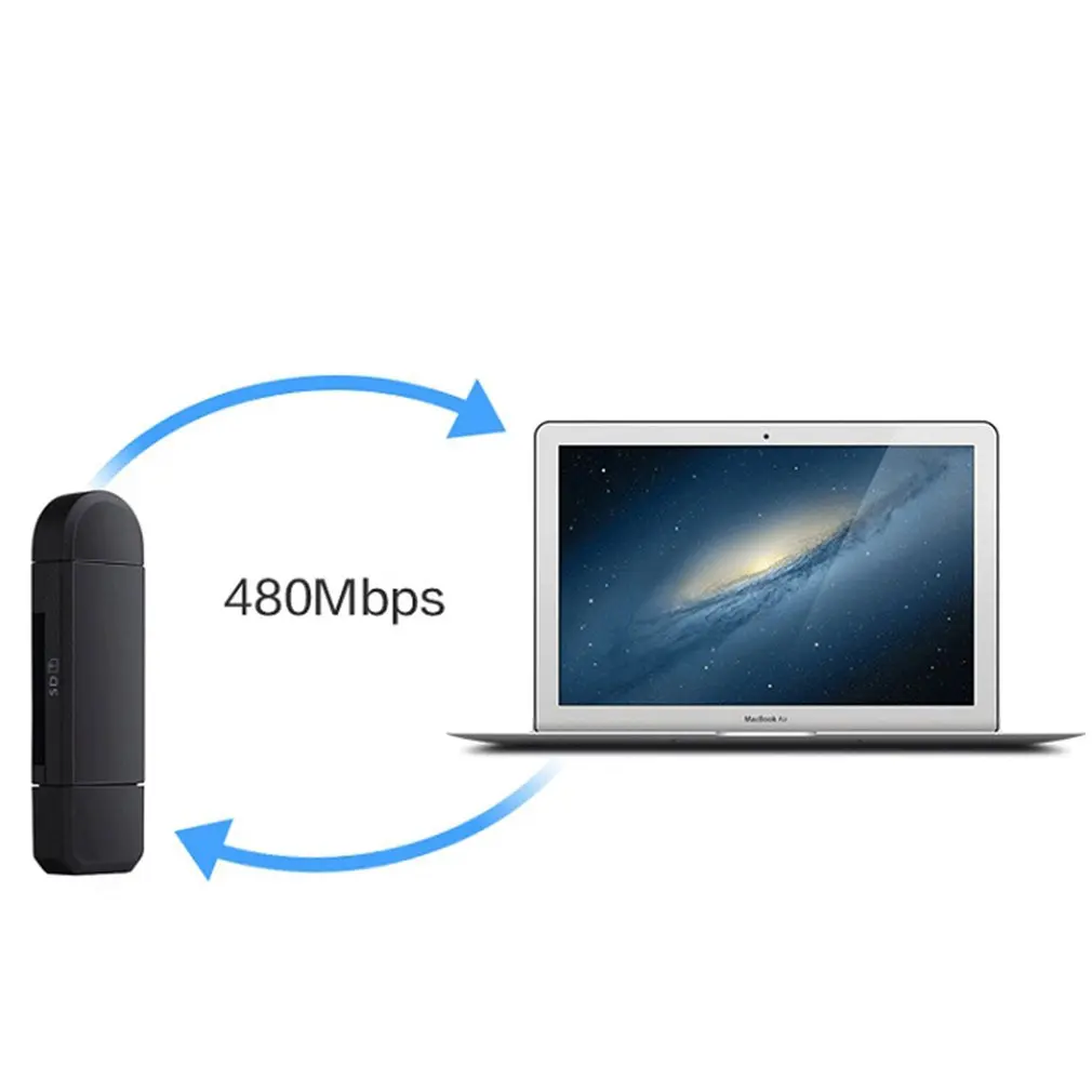 2 в 1 USB OTG кард-ридер высокоскоростной USB 2,0 Универсальный кард-ридер для Android телефон компьютер USB интерфейс