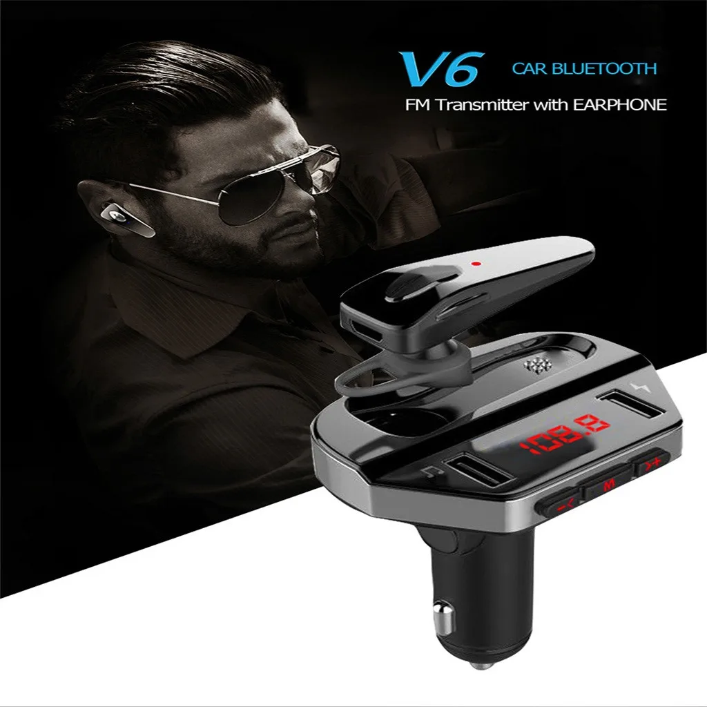 Многофункциональный черный автомобиль двойной Usb быстрая зарядка V4.1 Bluetooth MP3-плеер fm-передатчик удобный и безболезненный носить# P40